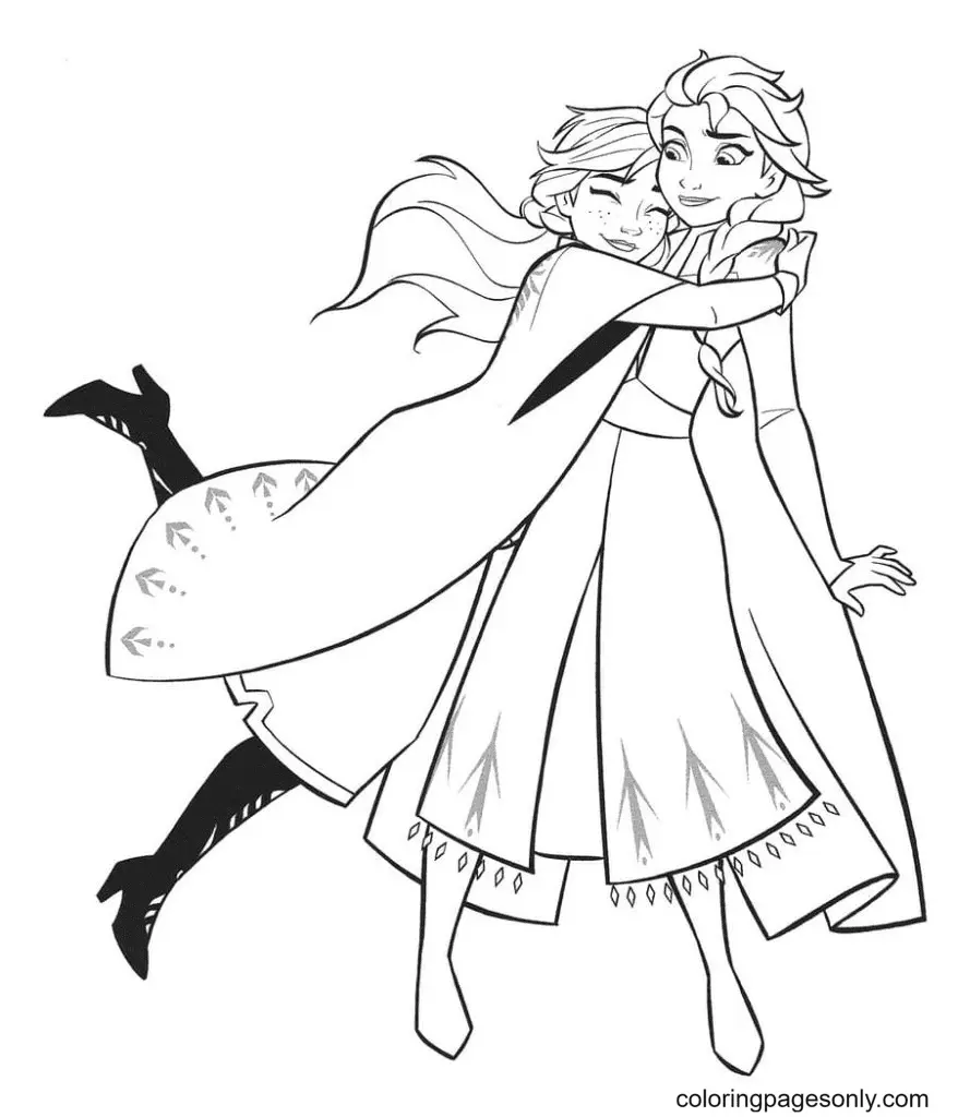 Elsa and Anna Coloring Pages 47