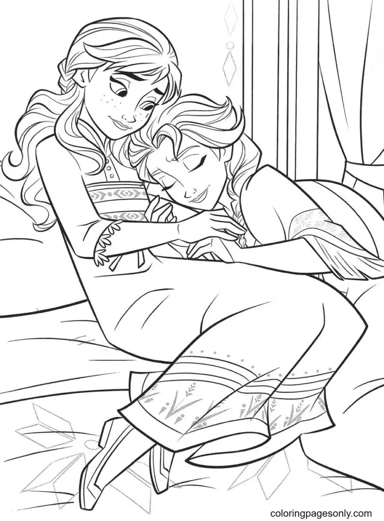 Elsa and Anna Coloring Pages 48