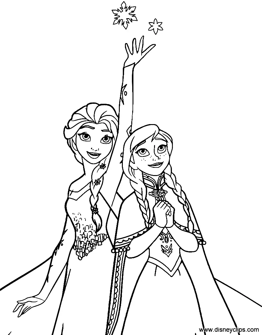 Elsa Y Anna Para Colorear