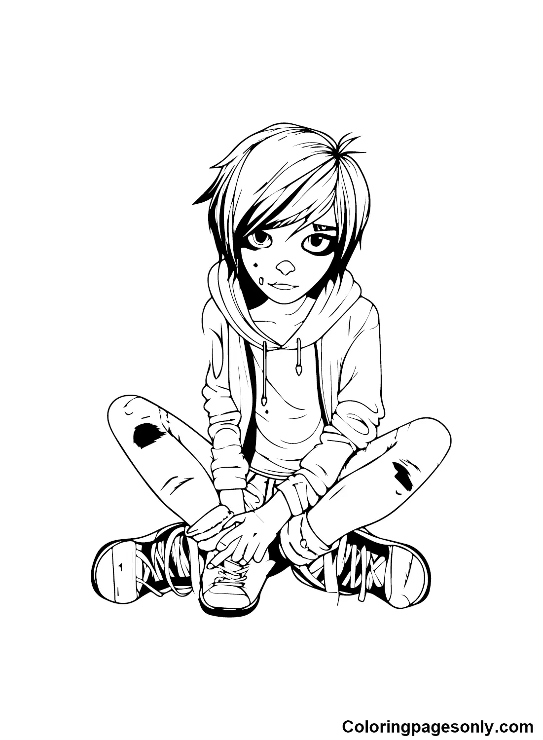 Emo Coloring Pages 10