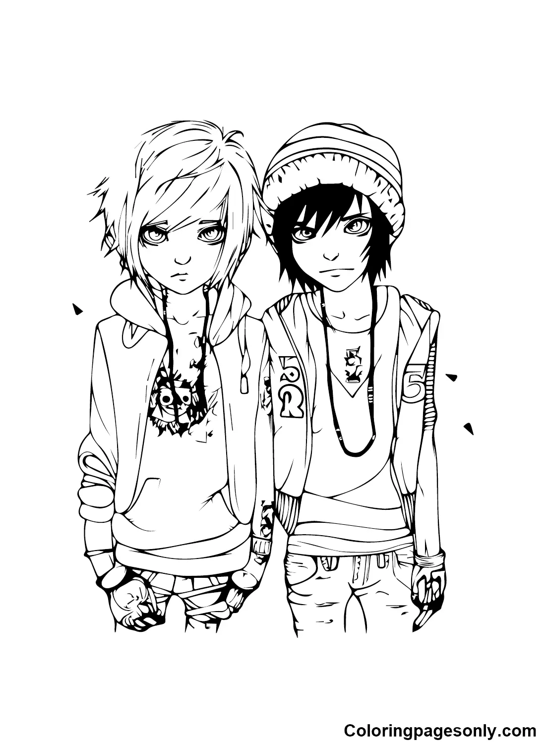 Emo Coloring Pages 13
