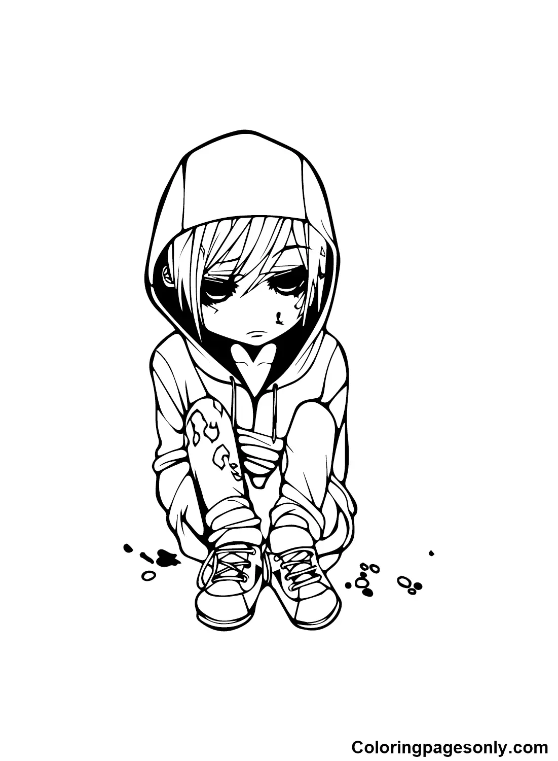 Emo Coloring Pages 20