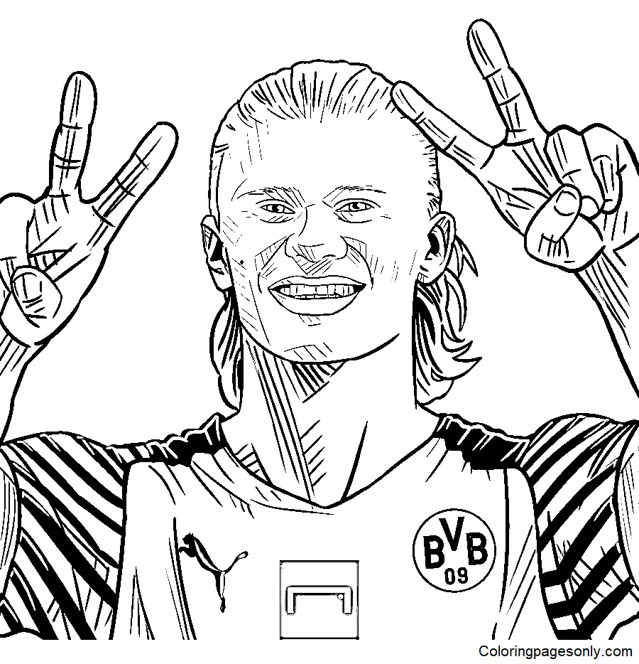 Erling Haaland Coloring Pages 6