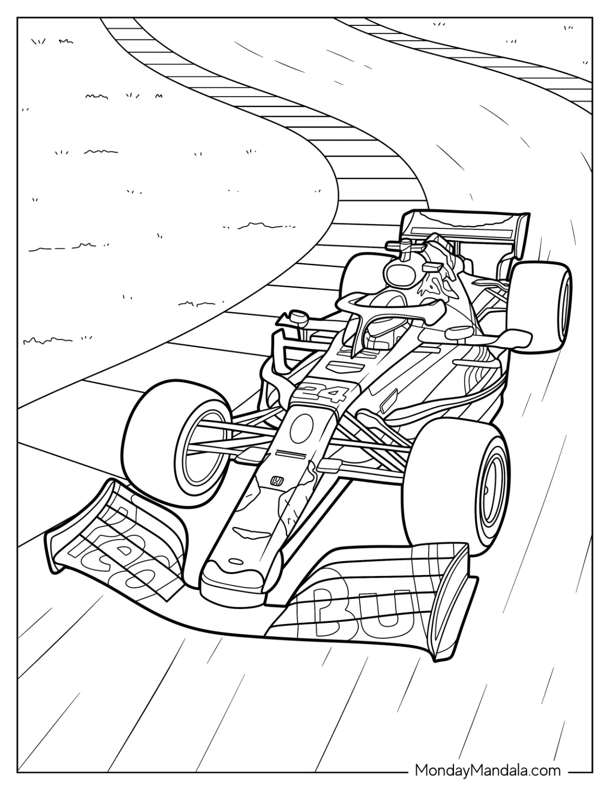 F1 Car Coloring Pages 1