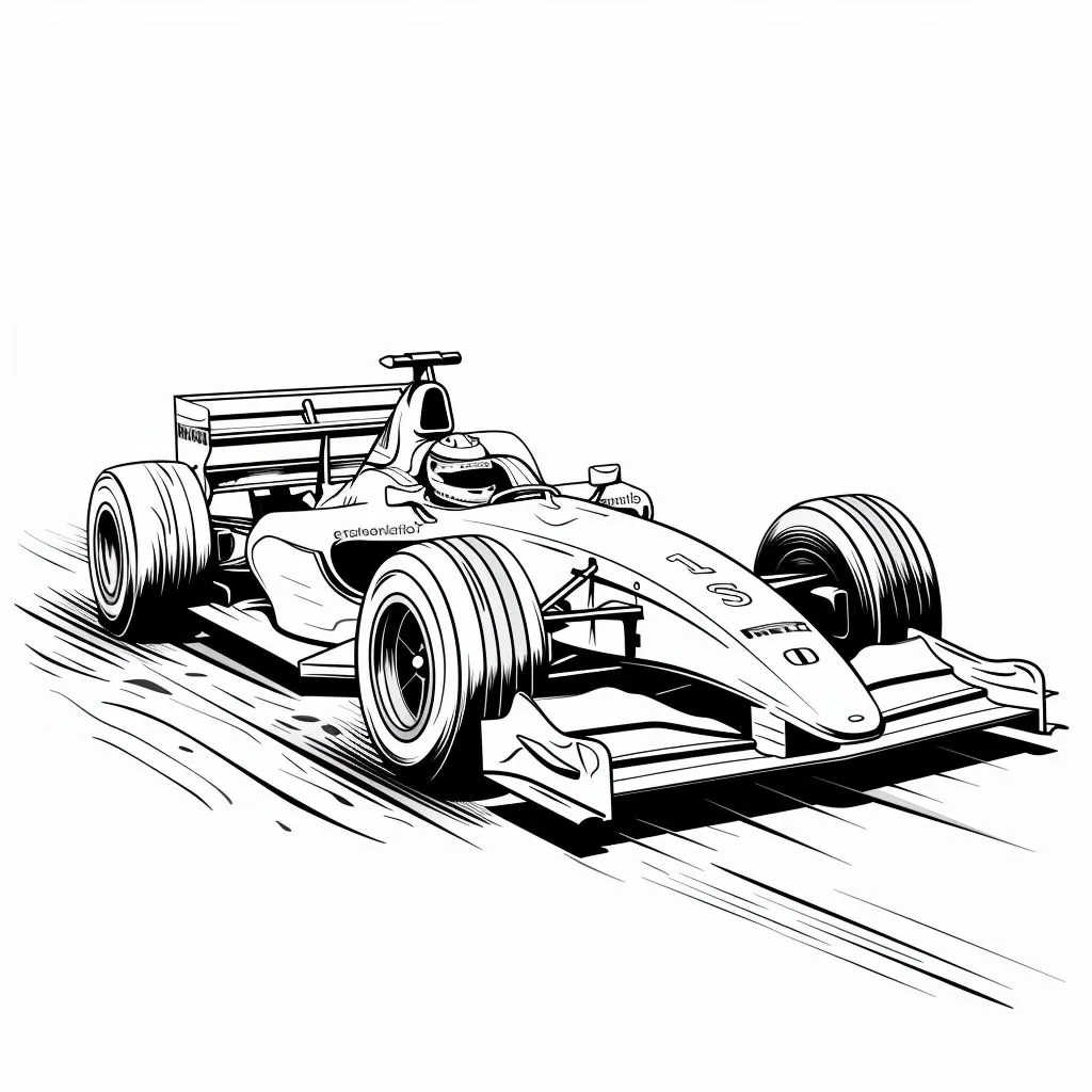 F1 Car Coloring Pages 15