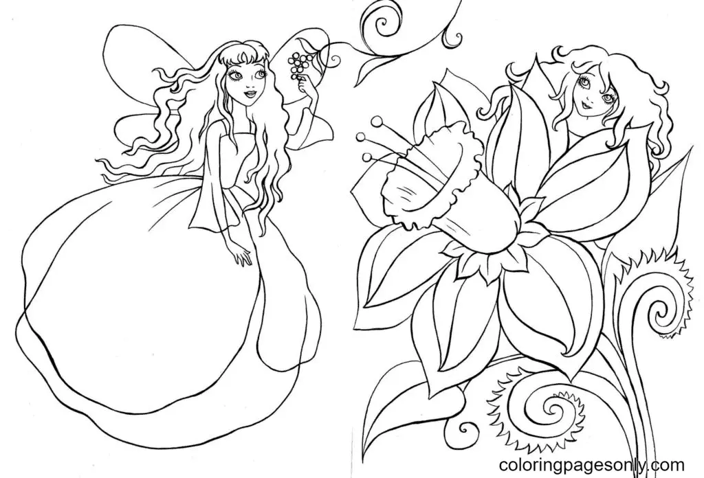 Desenhos de Fadas Para Colorir 77