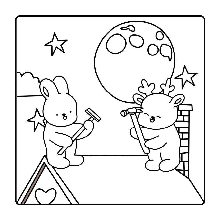Fluffy Cozy Friends Coloring Pages 13