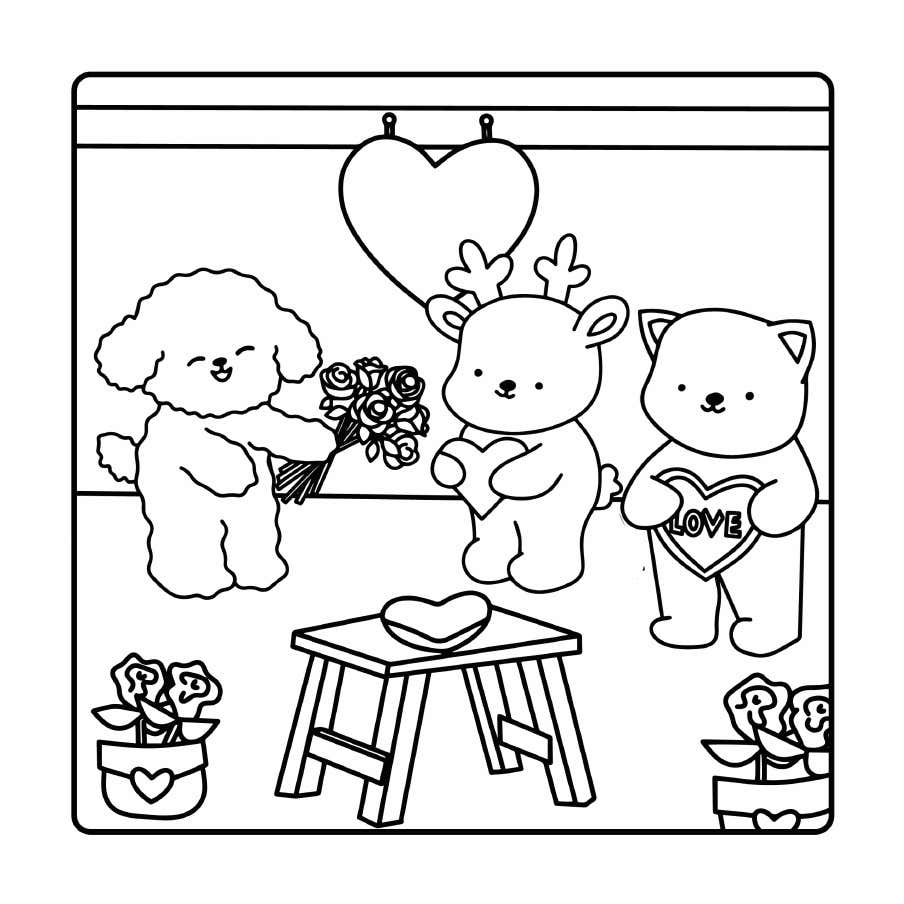 Fluffy Cozy Friends Colorir 17