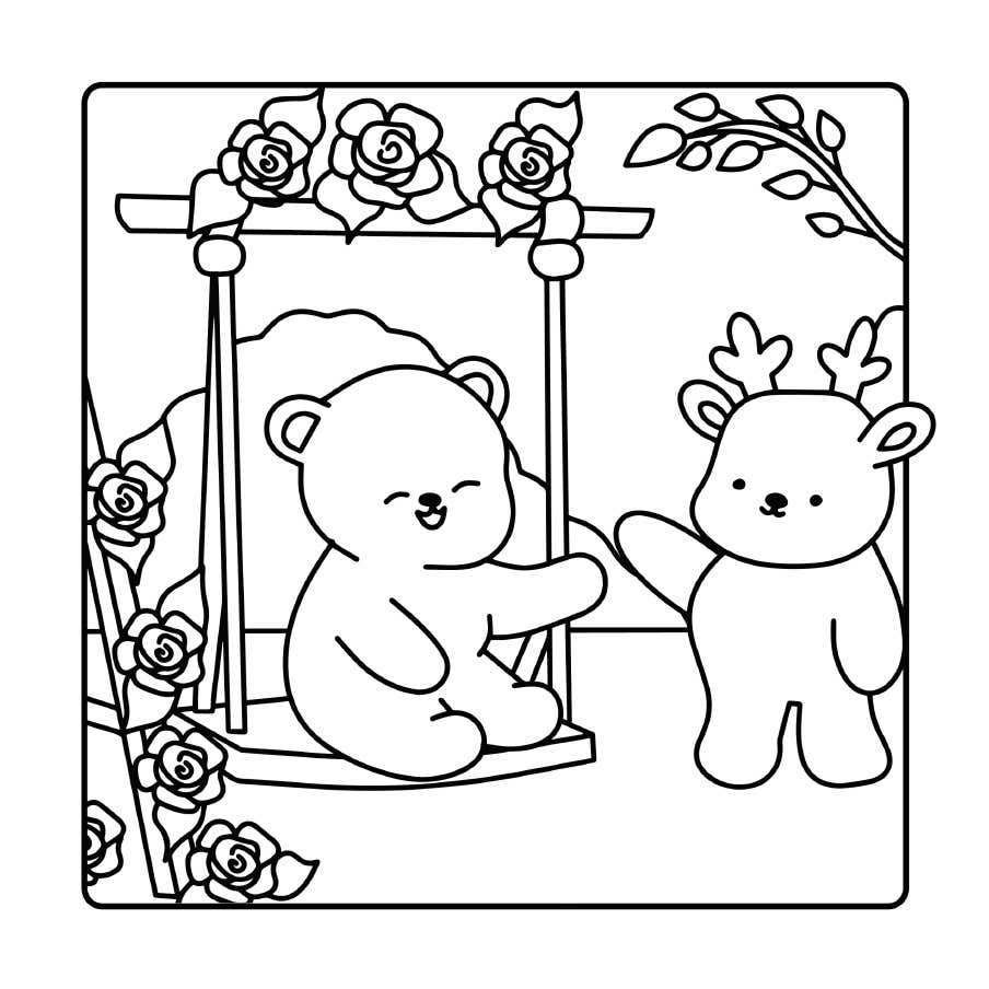 Fluffy Cozy Friends Coloring Pages 18