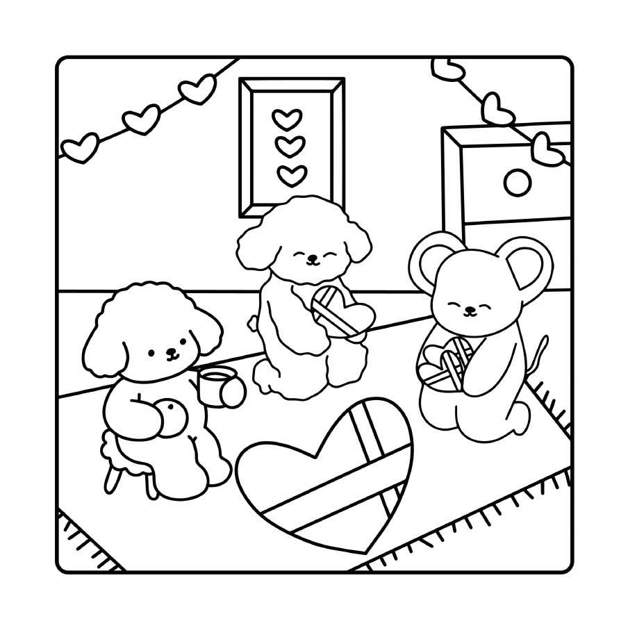 Fluffy Cozy Friends Colorir 22