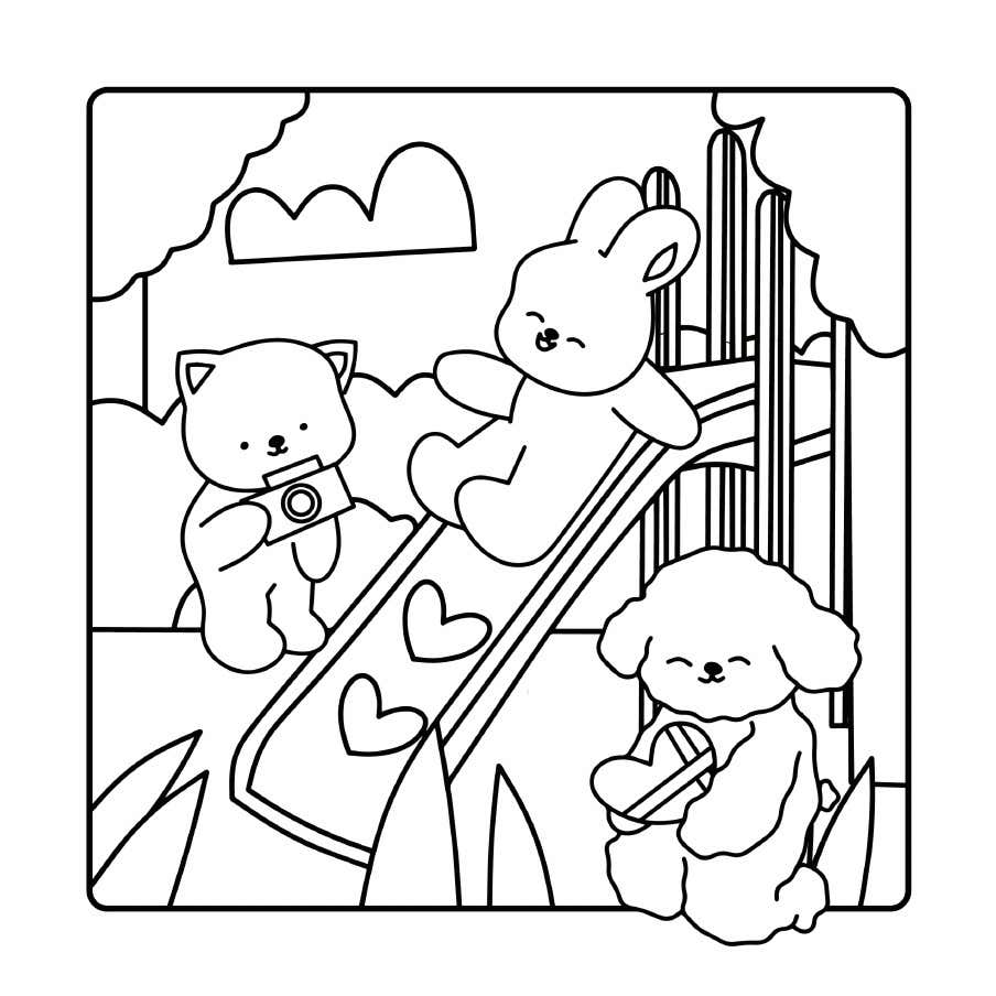 Fluffy Cozy Friends Colorir 24