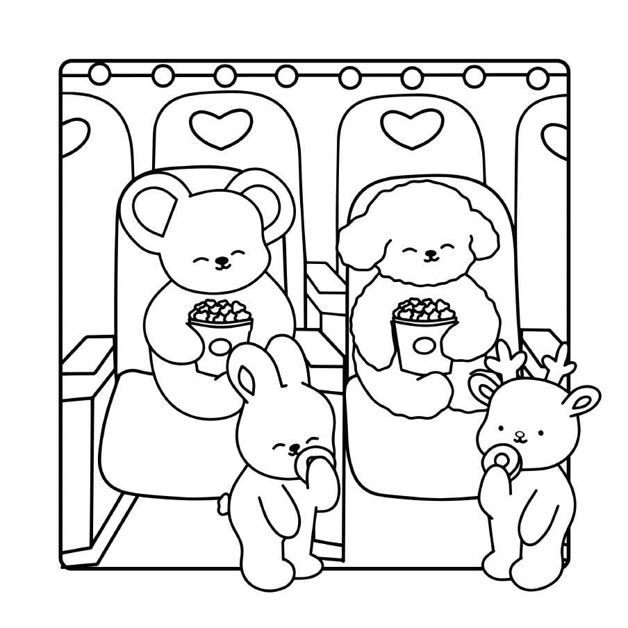 Fluffy Cozy Friends Colorir 25