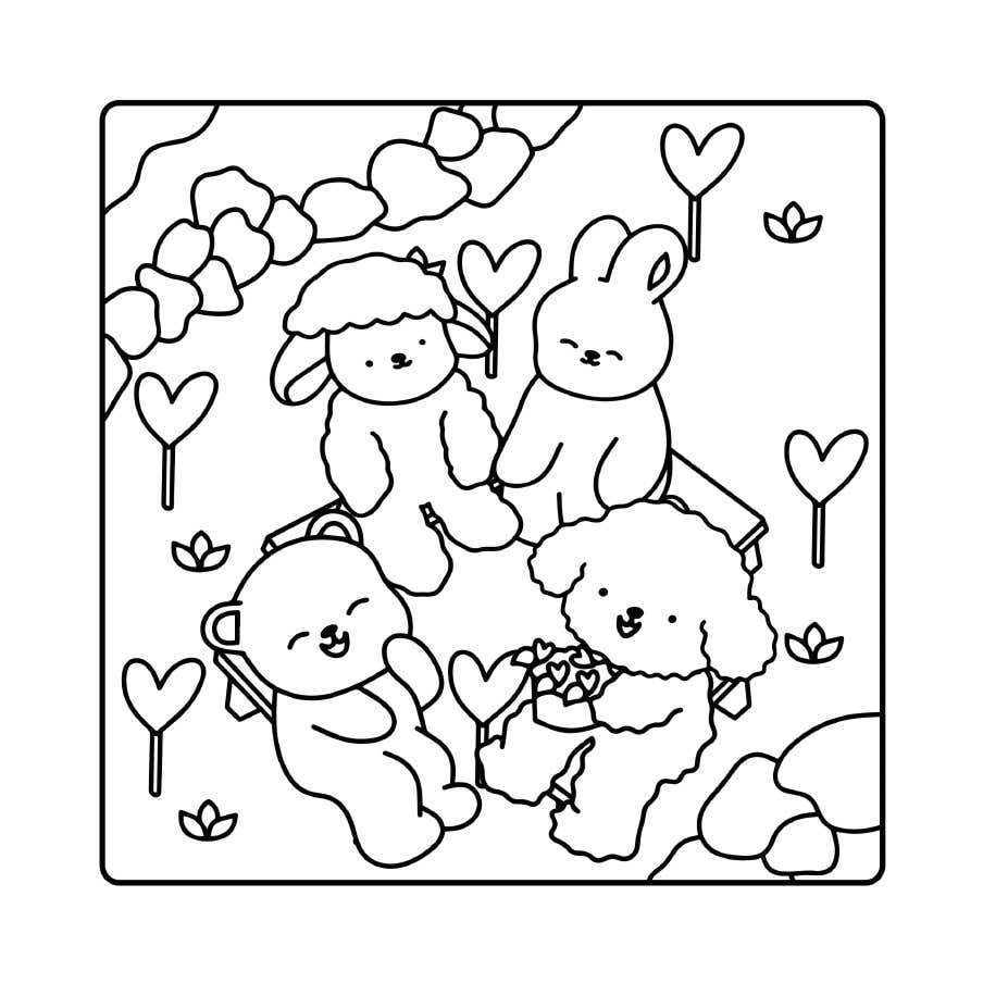 Fluffy Cozy Friends Ausmalbilder 4