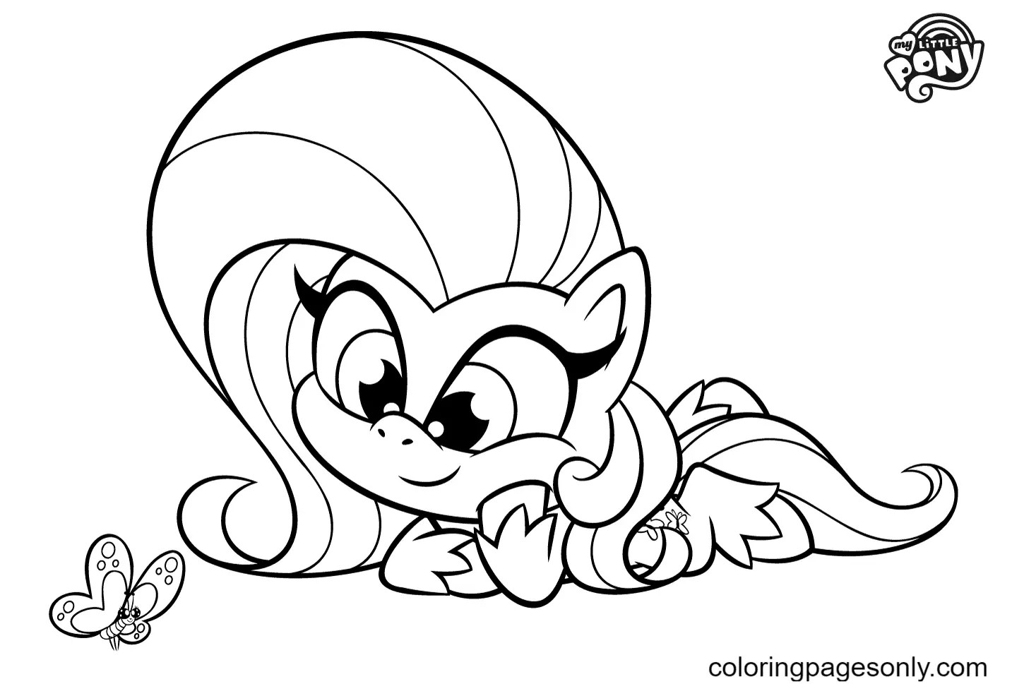 Fluttershy Para Colorear 12