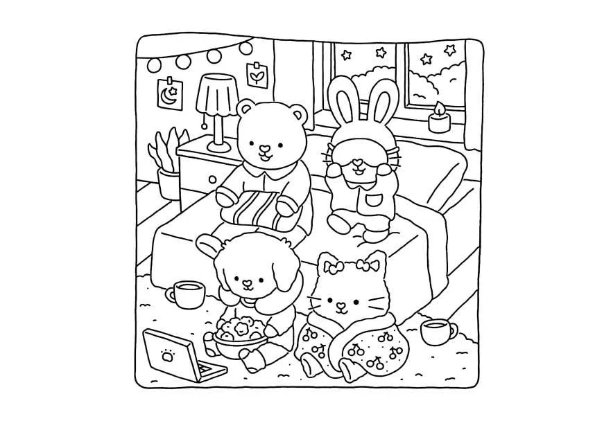 Fuzzy Hygge Ausmalbilder 16