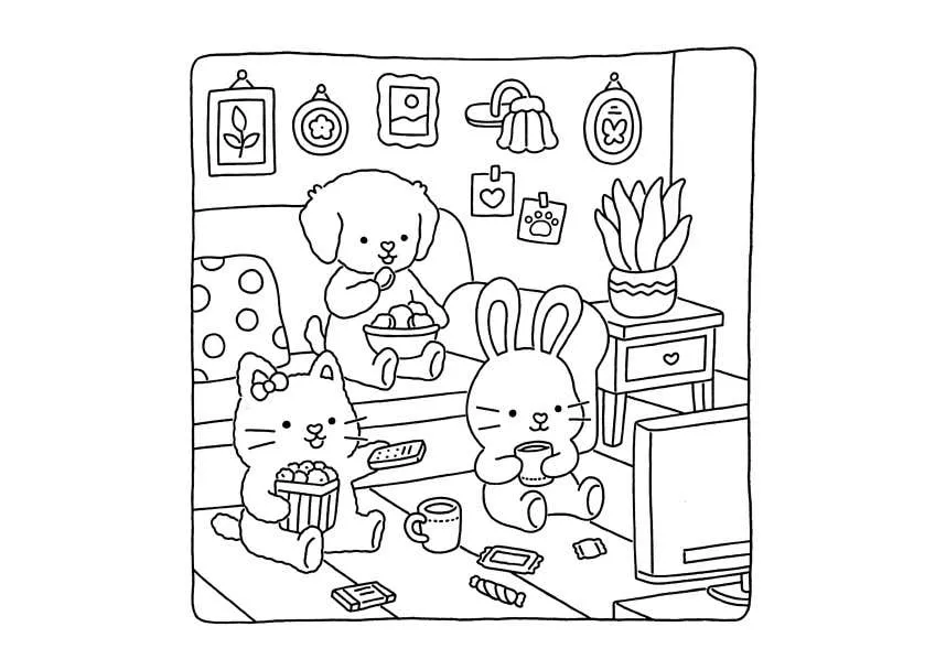 Fuzzy Hygge Ausmalbilder 2