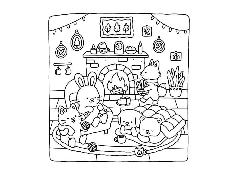 Fuzzy Hygge Ausmalbilder 40