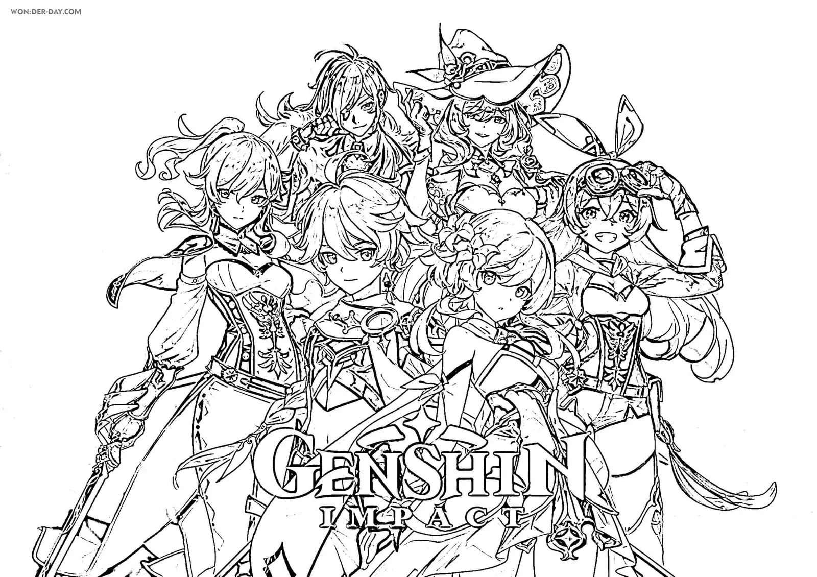 Genshin Impact Coloring Pages 36