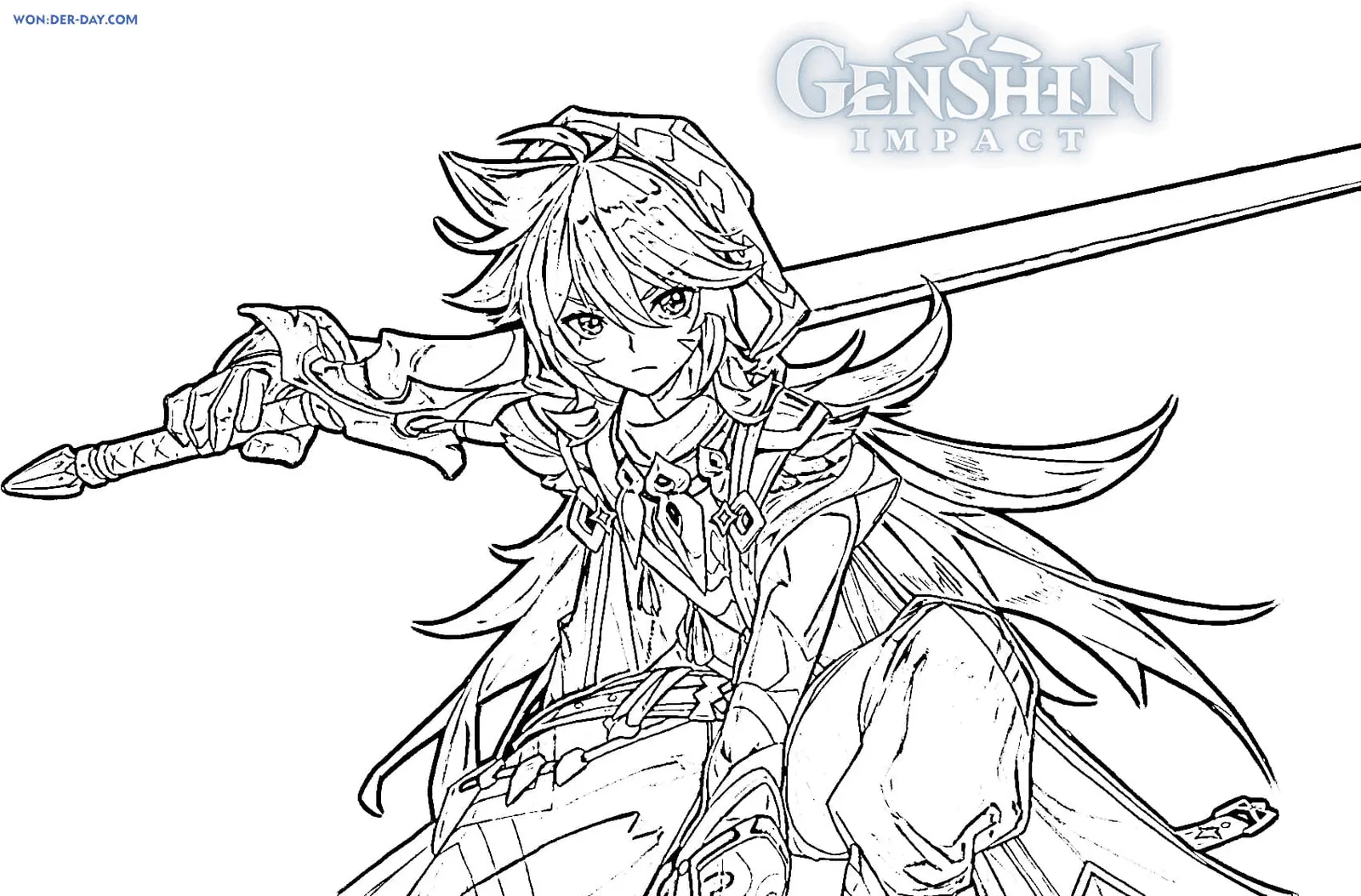 Genshin Impact Coloring Pages 45
