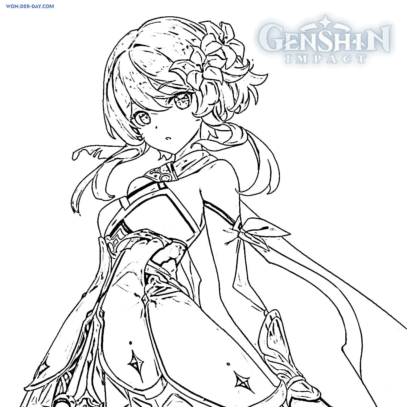 Genshin Impact Coloring Pages 67