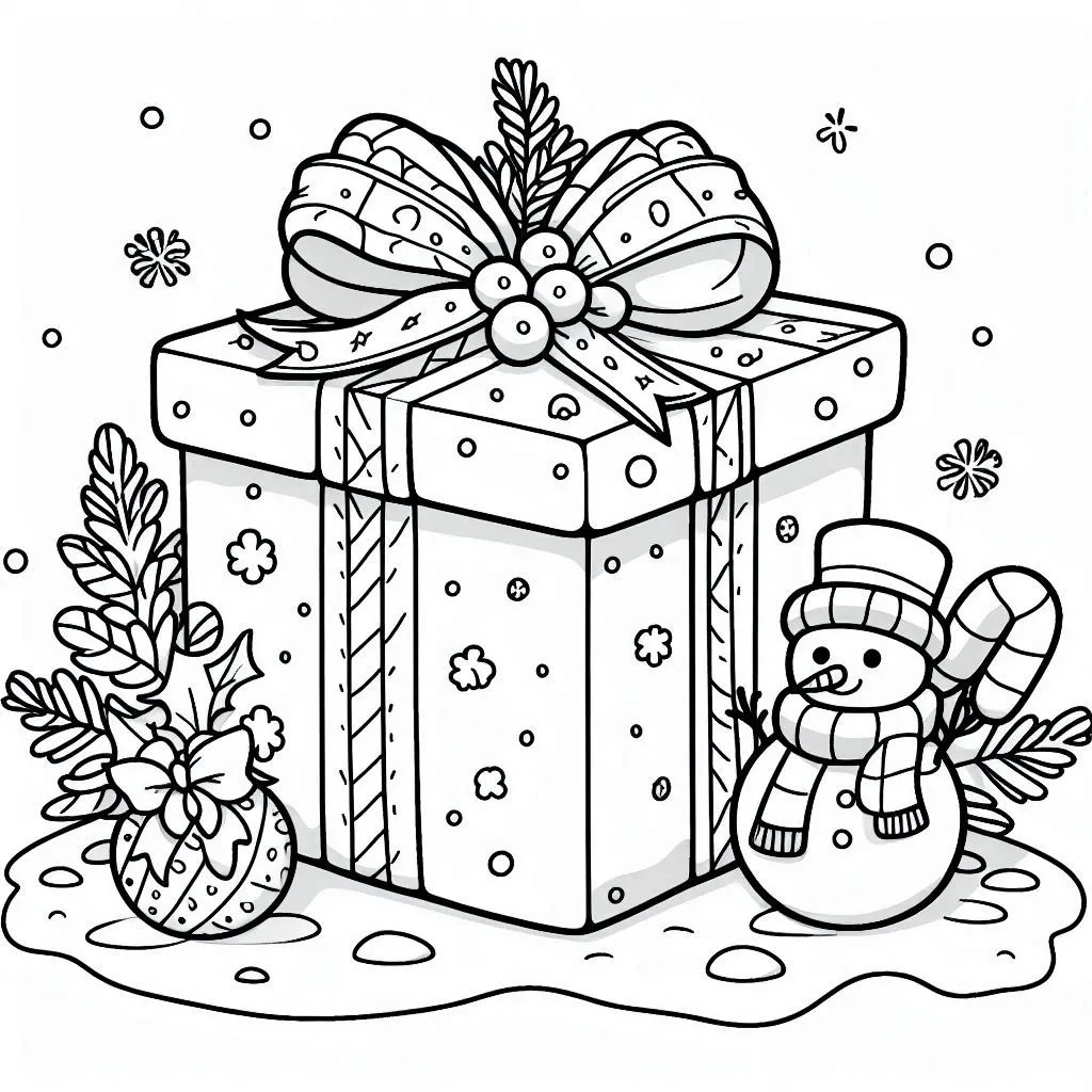Gift coloring pages