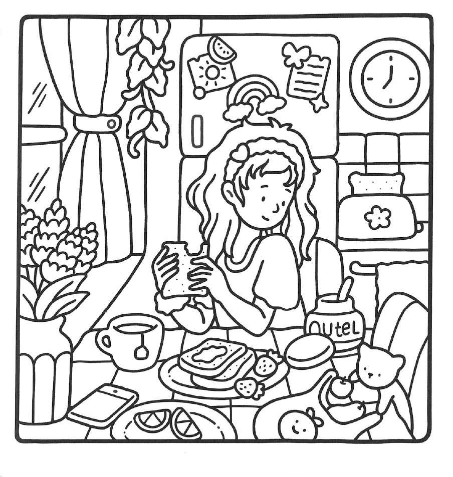 Girl Moments Coloring Pages 12