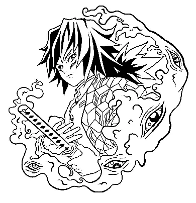 Desenhos de Giyu Tomioka Para Colorir 11