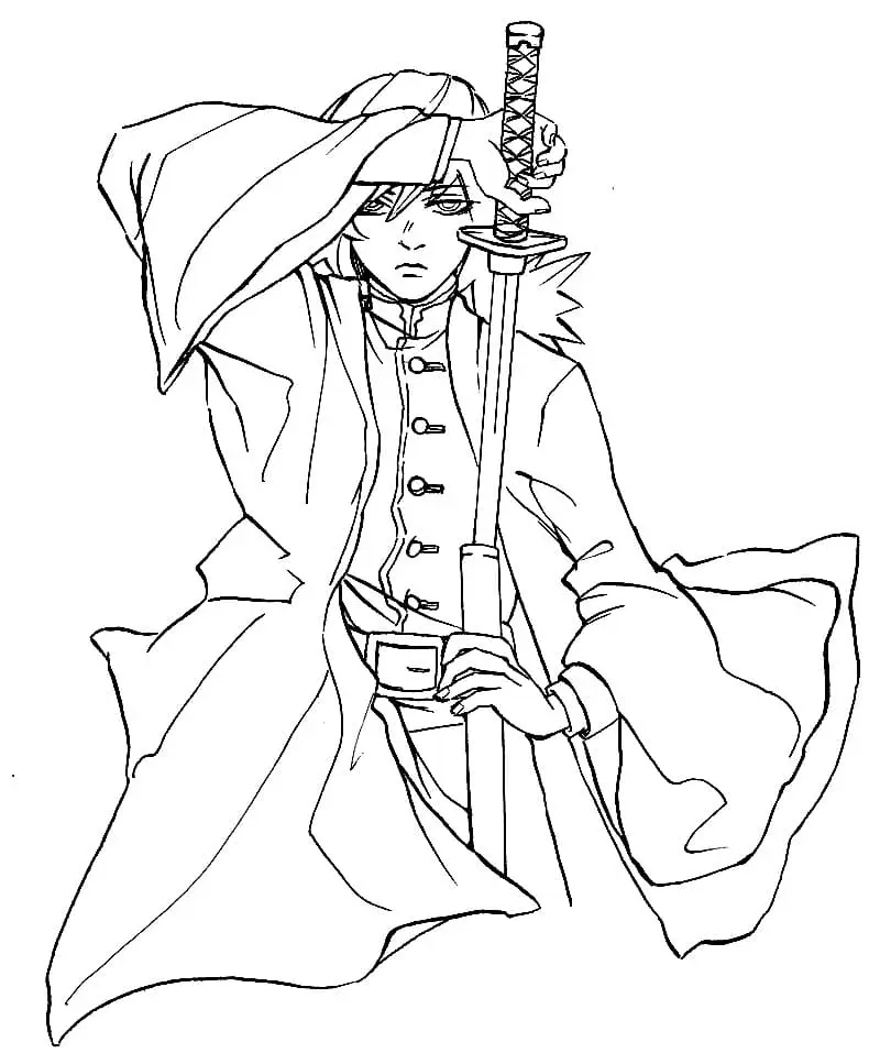 Desenhos de Giyu Tomioka Para Colorir 23