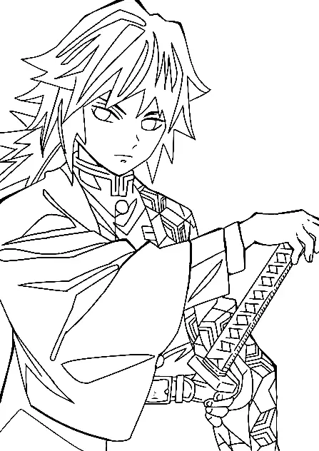 Desenhos de Giyu Tomioka Para Colorir 6