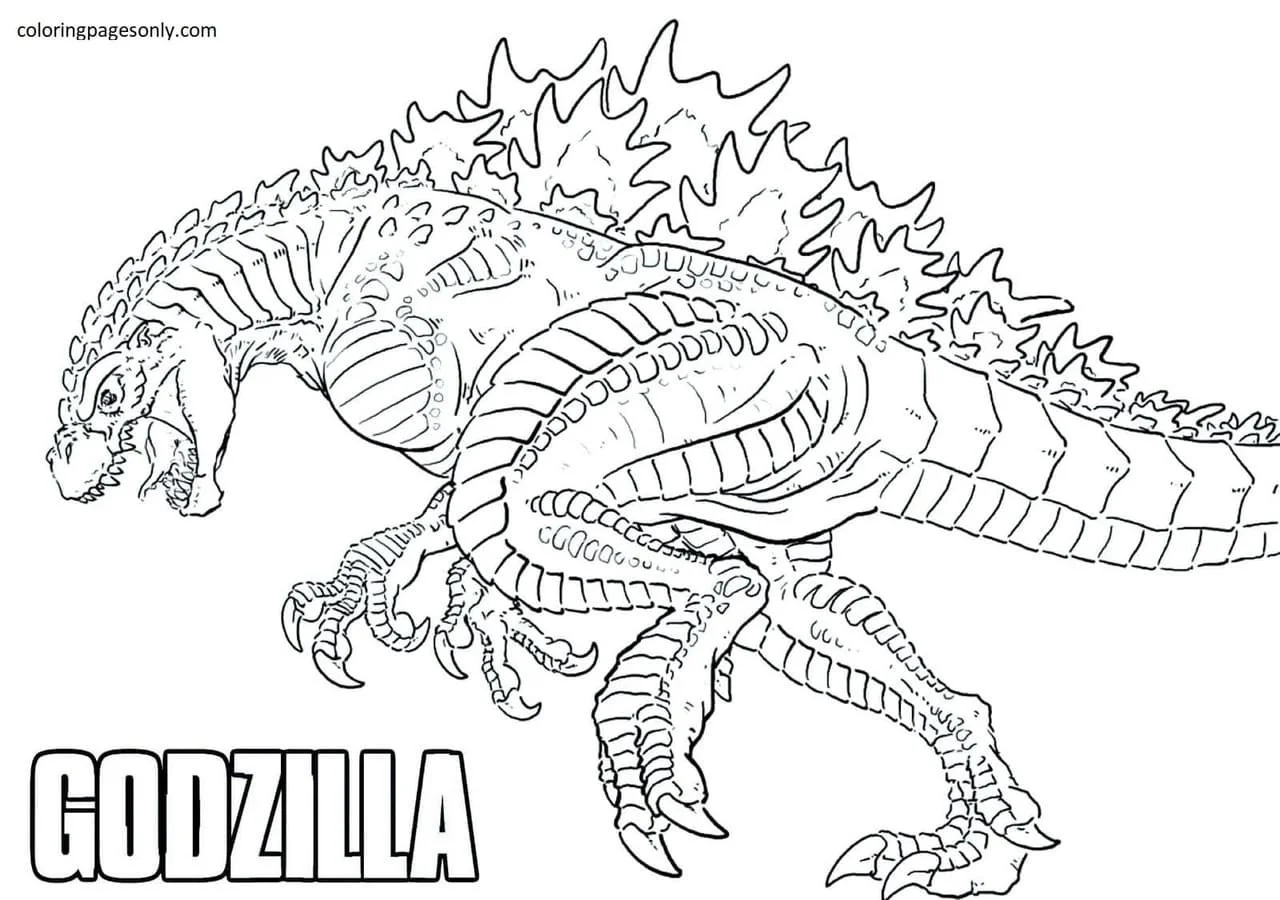 Godzilla Y Kong Para Colorear 1