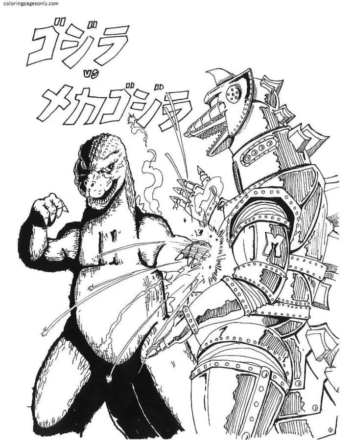 Godzilla Y Kong Para Colorear 17