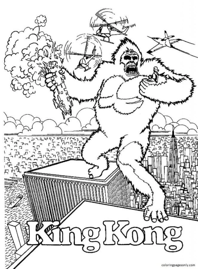 Godzilla Y Kong Para Colorear 20