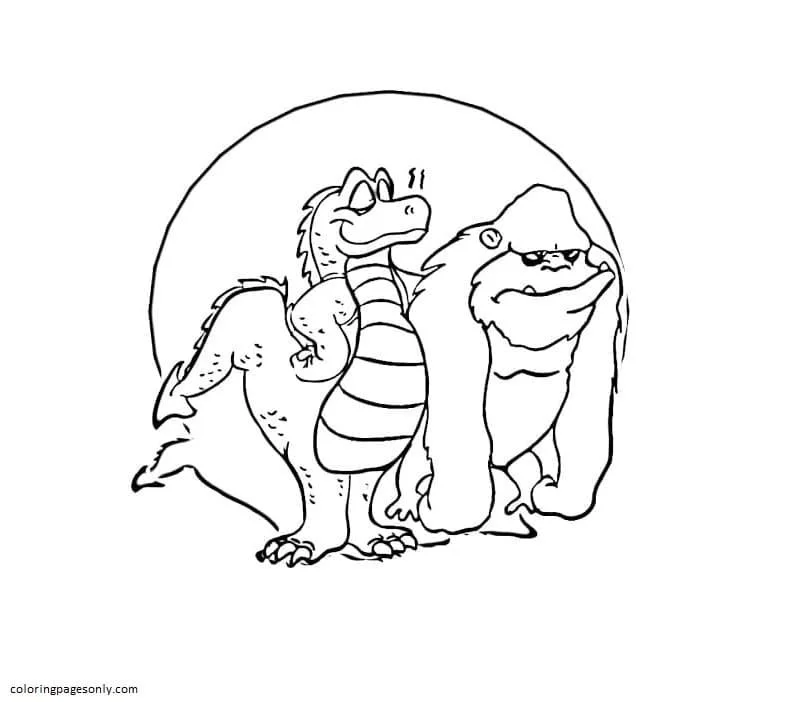 Godzilla Y Kong Para Colorear 27
