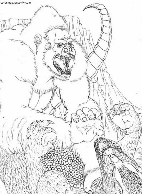 Godzilla Y Kong Para Colorear 29
