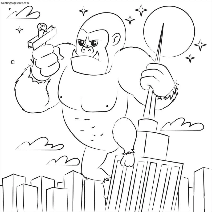 Godzilla und Kong Ausmalbilder