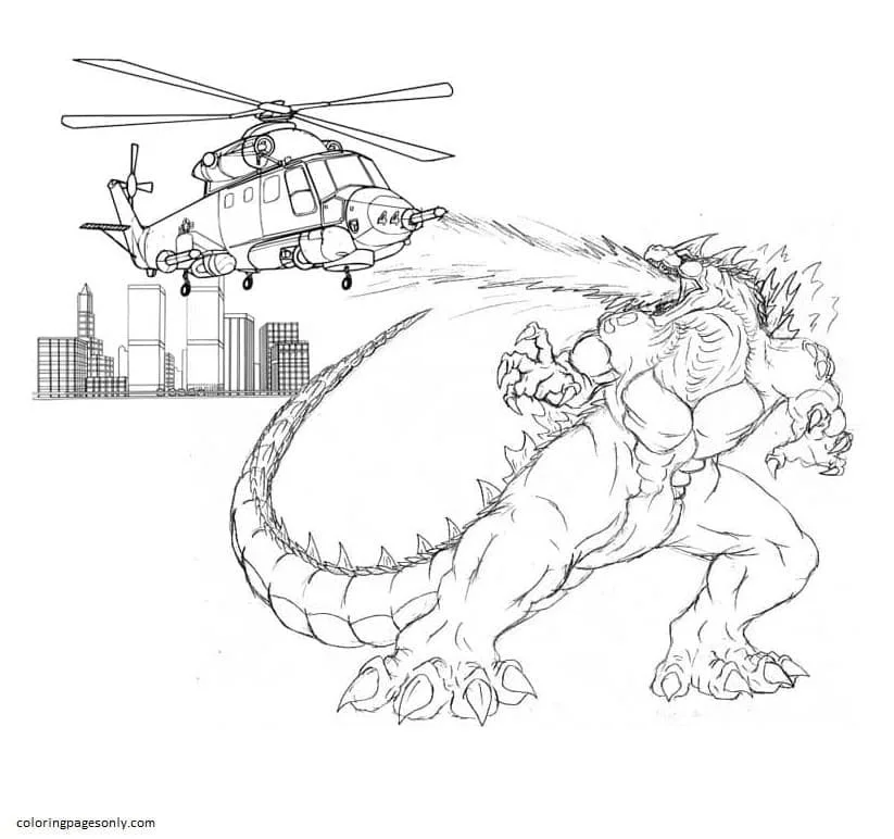 Godzilla Y Kong Para Colorear 8