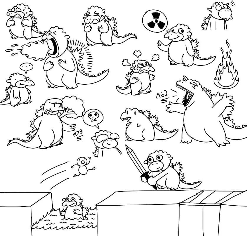 Godzilla Para Colorear 41