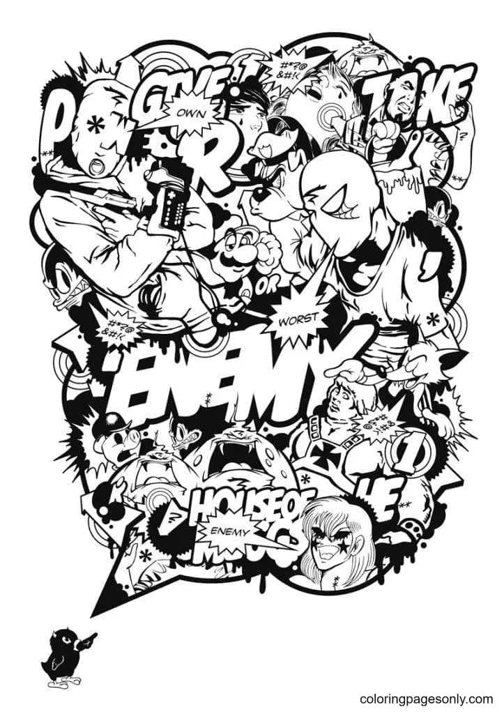 Graffiti Ausmalbilder 36