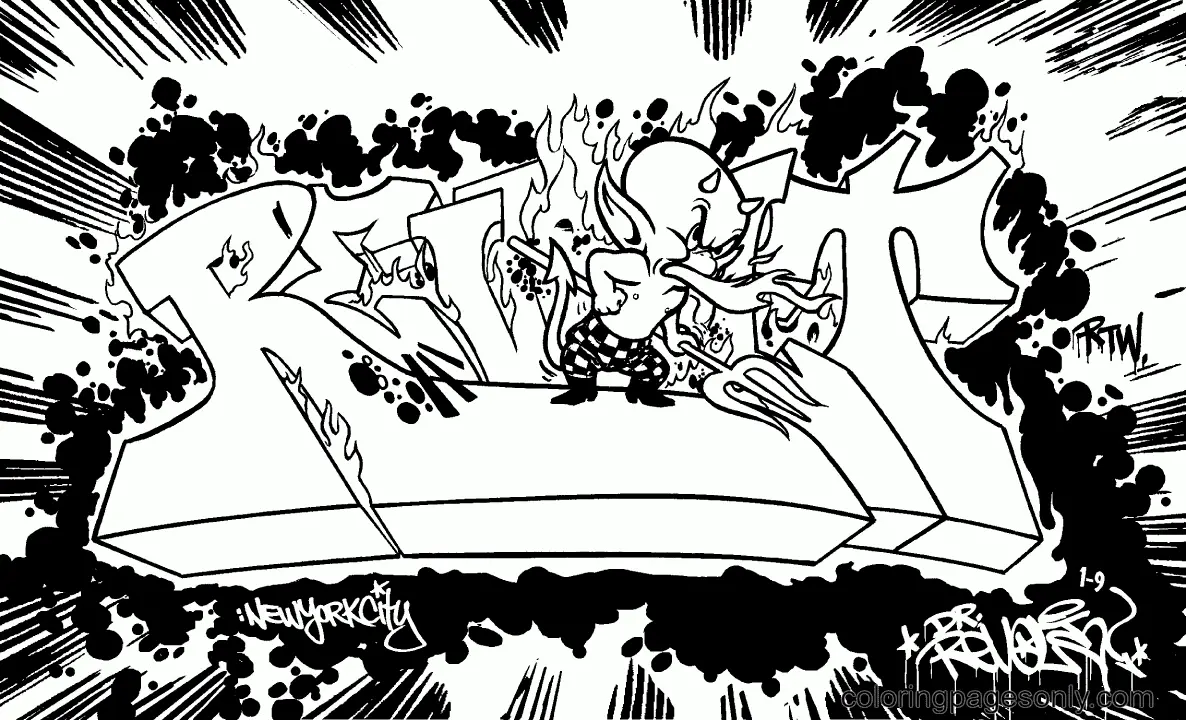 Graffiti Coloring Pages 91