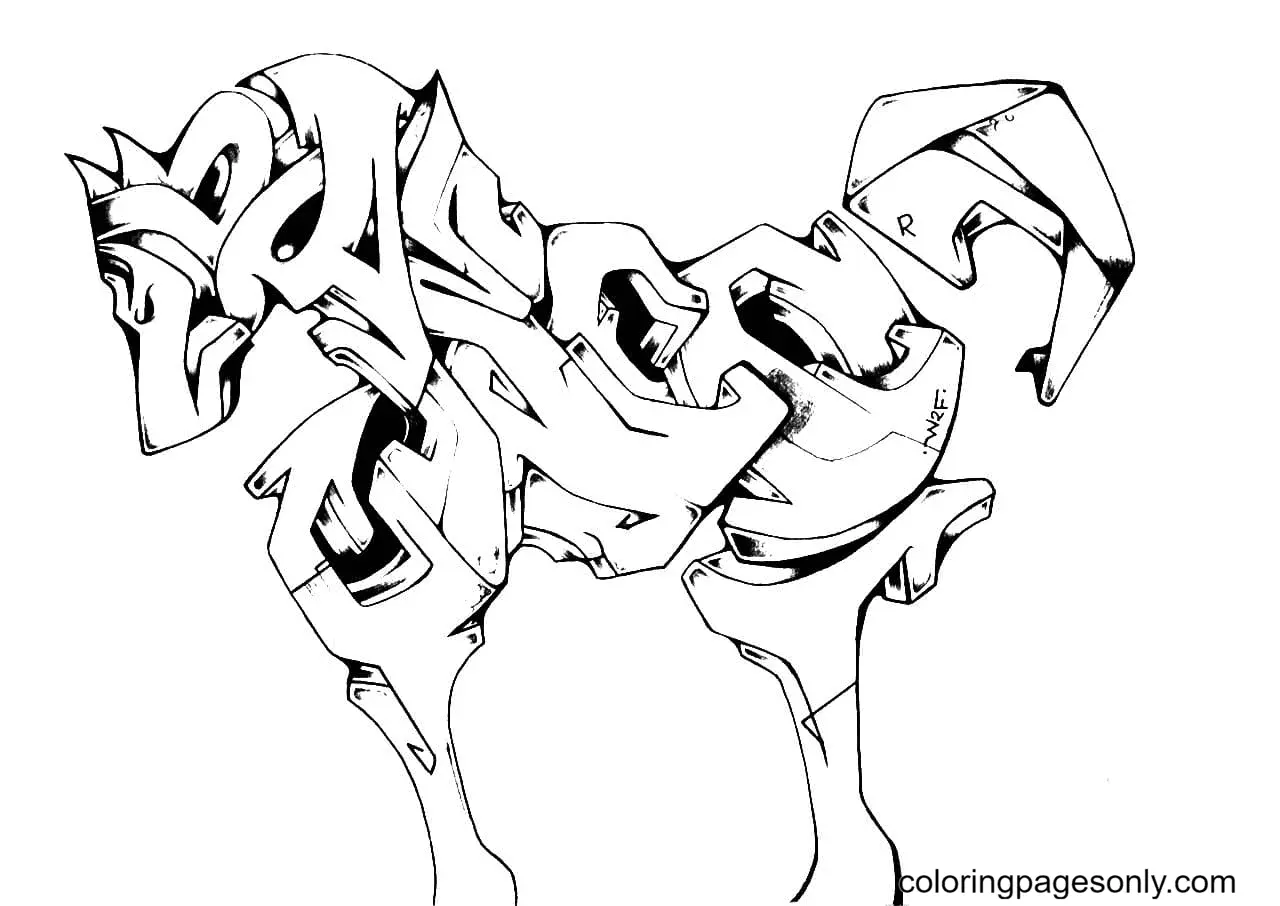 Desenhos de Graffiti Para Colorir 97