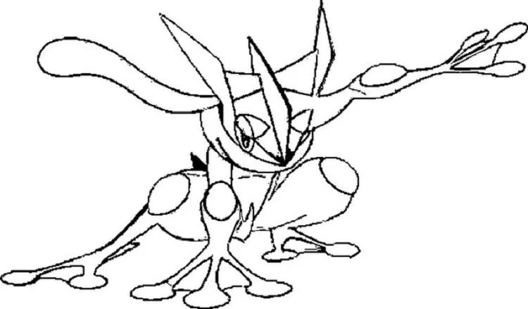 Greninja Para Colorear 2