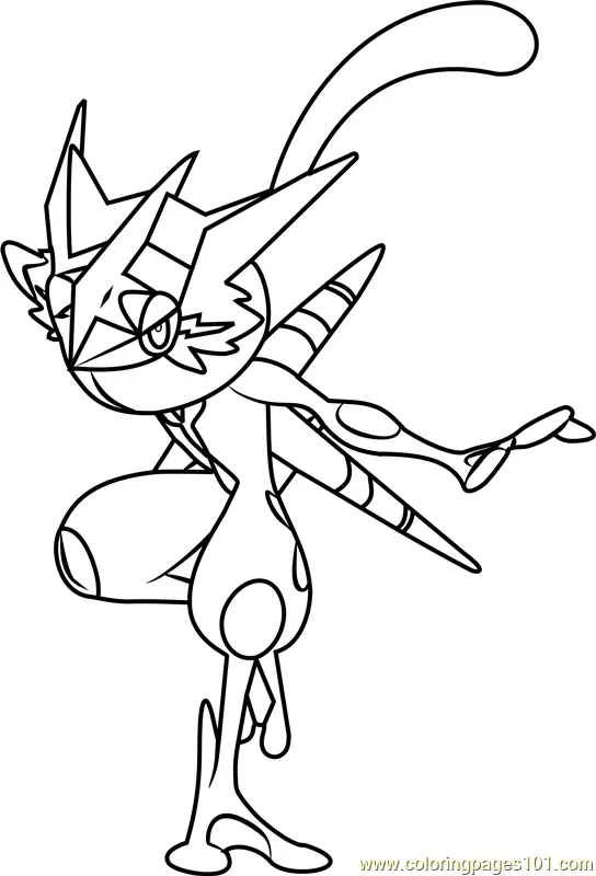 Greninja Para Colorear 3