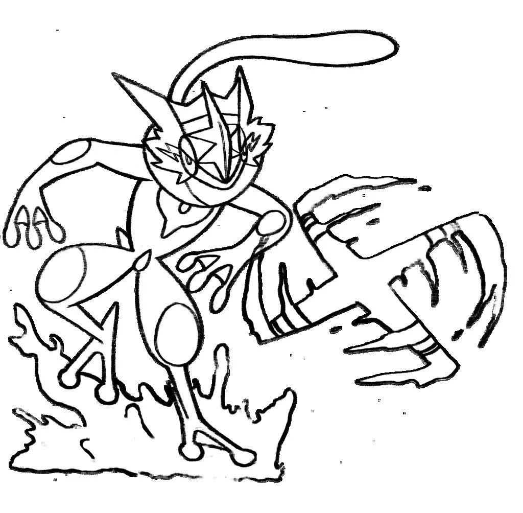 Greninja Para Colorear 7