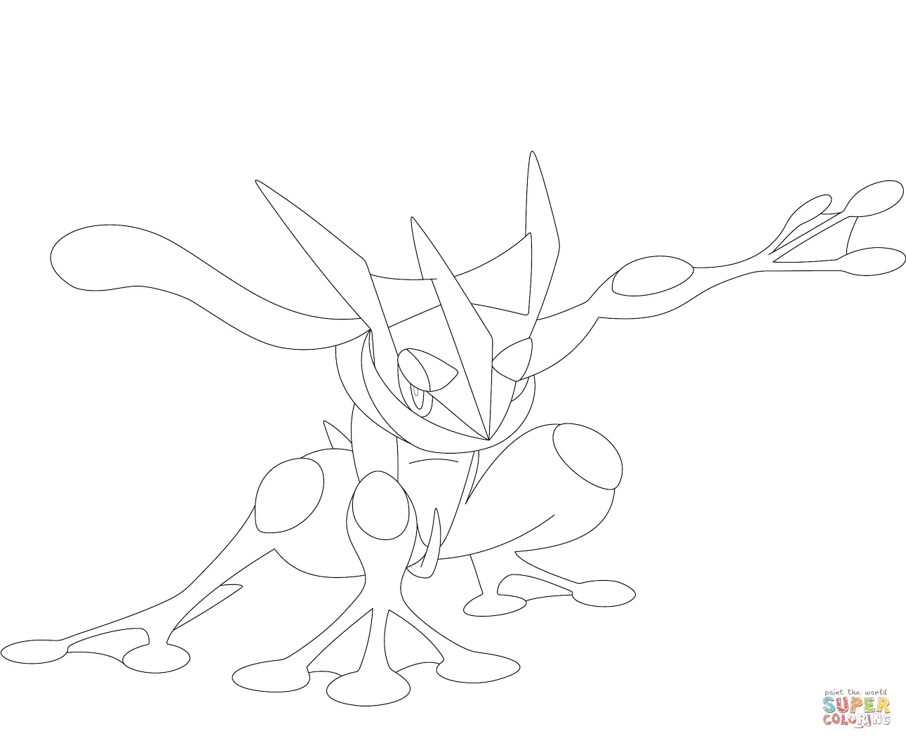 Greninja Para Colorear 9