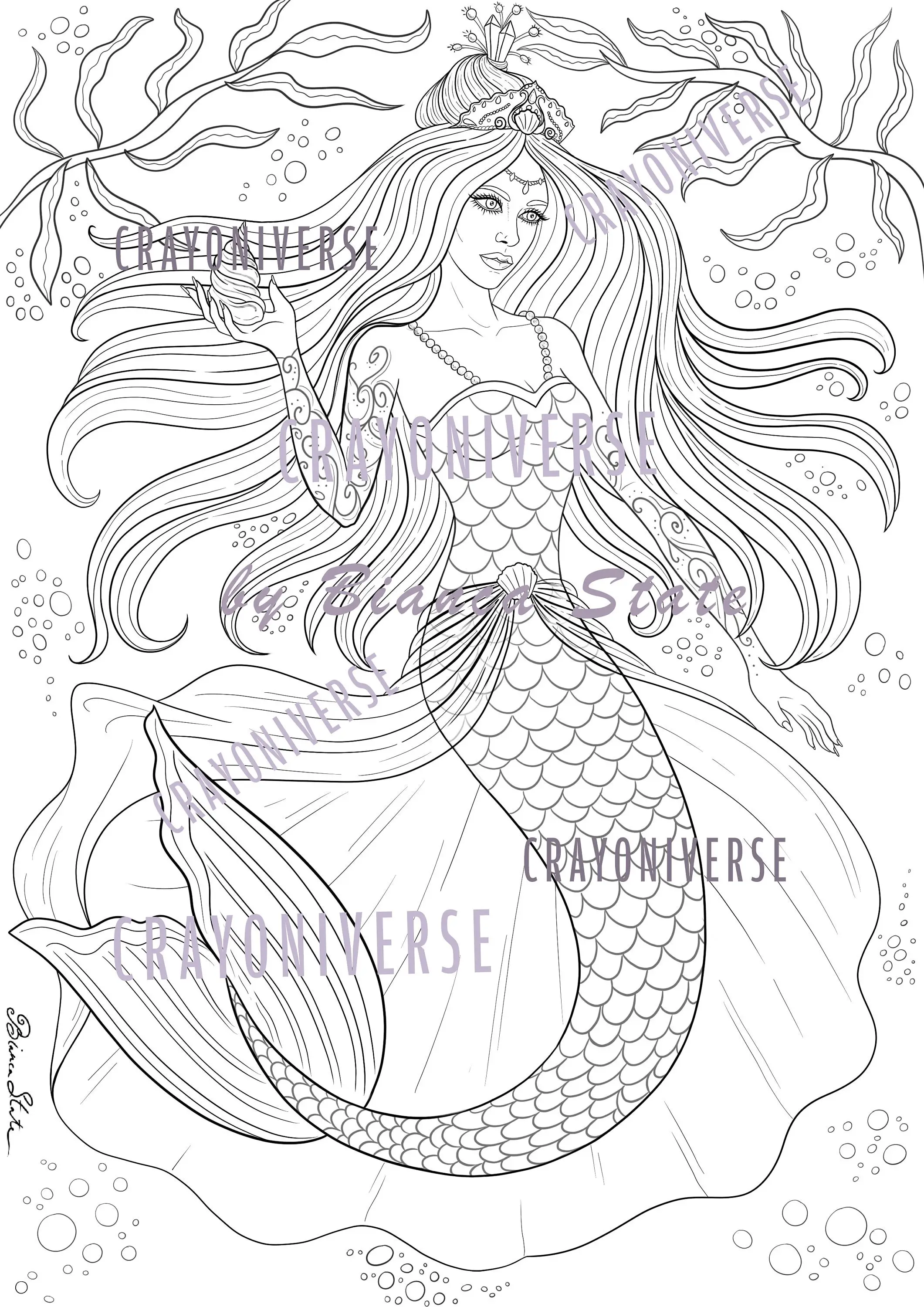 Sirenas H2O para Colorear 22