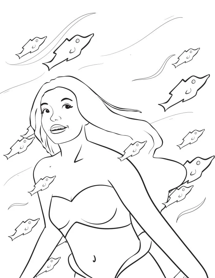 Sirenas H2O para Colorear 24