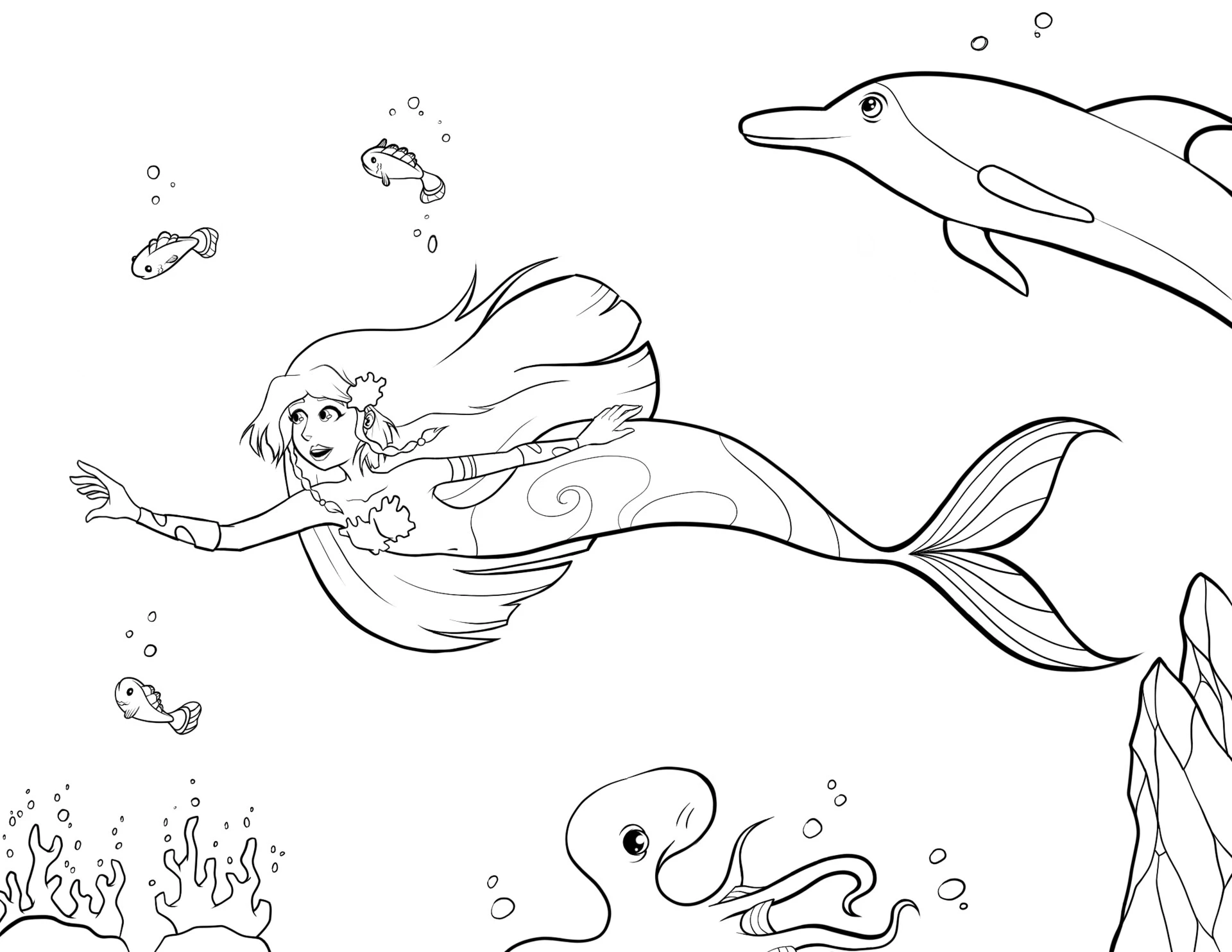 Sirenas H2O para Colorear 3