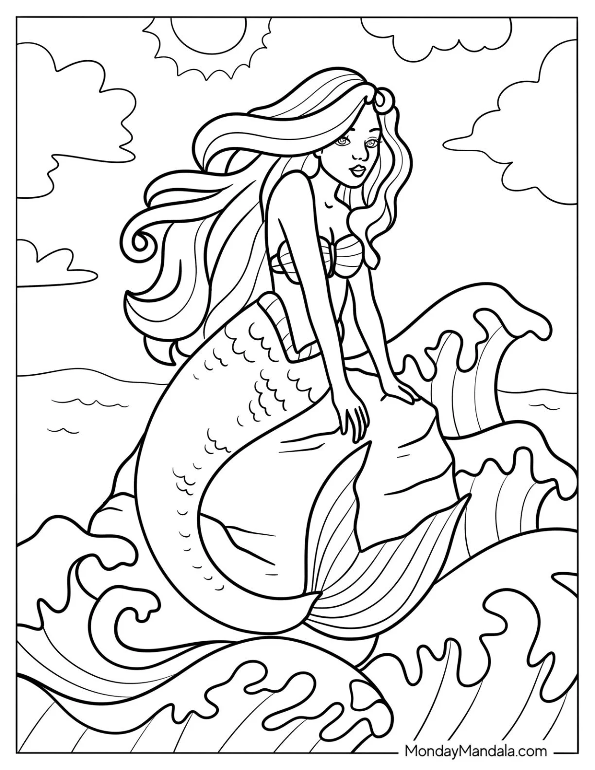 Sirenas H2O para Colorear 4