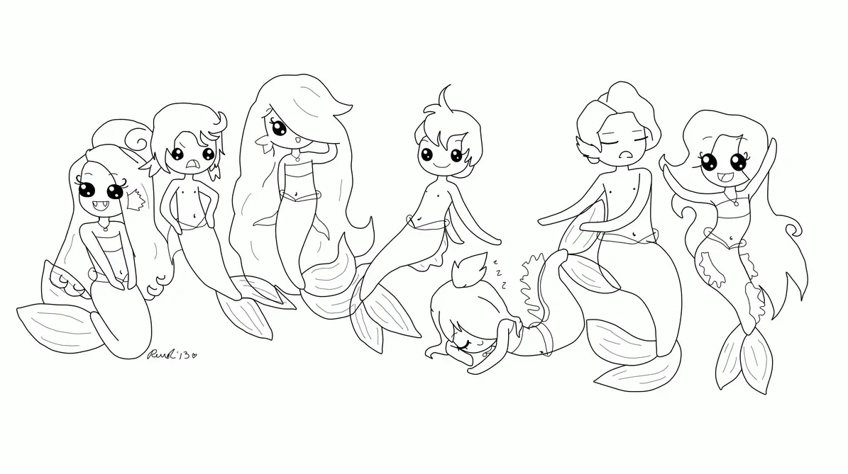 Sirenas H2O para Colorear 5