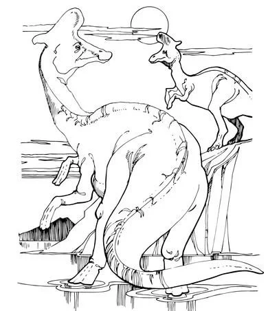 Hadrosaurus Coloring Pages 8